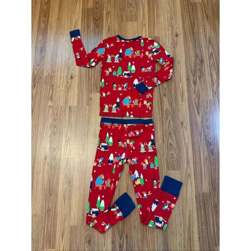Wondershop Kids' Christmas Elf Long Sleeve Cotton Pajama Set Multicolor Size 8